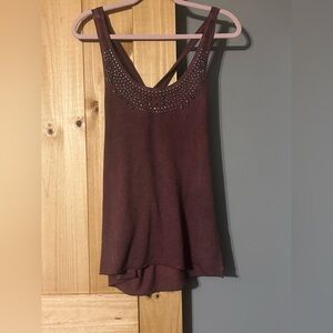 Maurices Burgundy Embellished Tank Top Size Medium